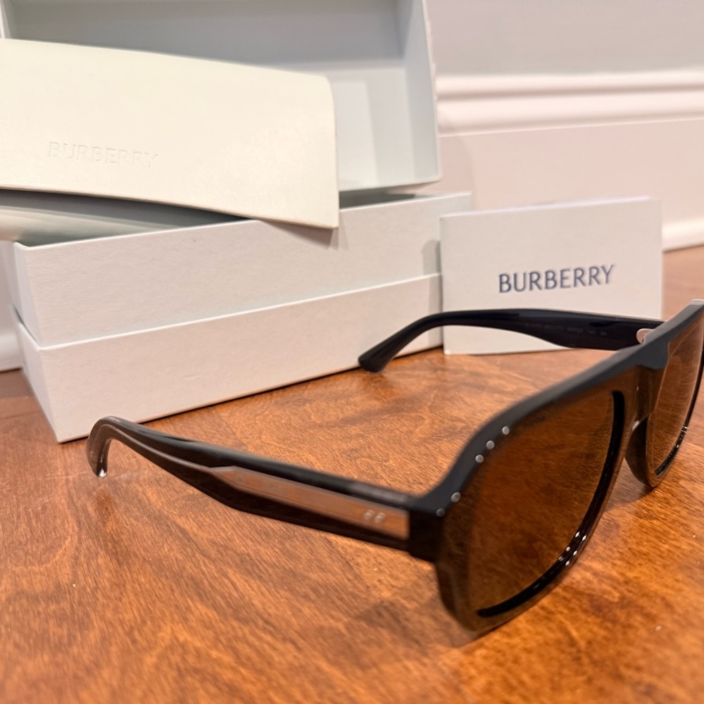 Burberry Black Frame Sunglasses with Brown Lenses - Picture 2 of 5